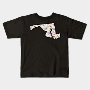 Maryland Silhouette Florals Kids T-Shirt